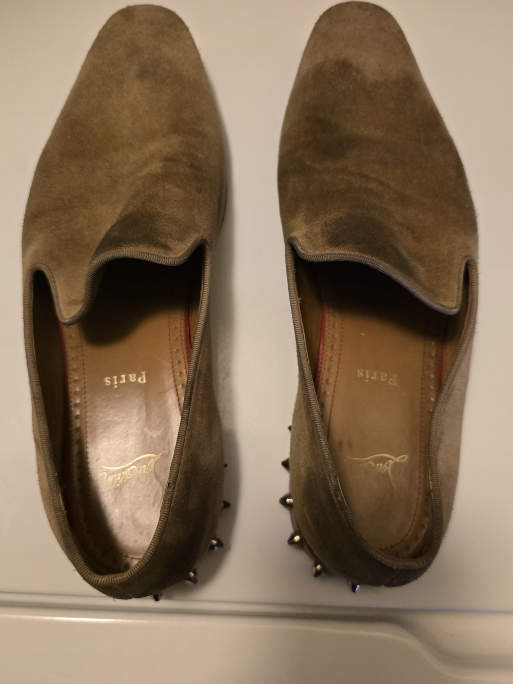 Christian Louboutun Brown Suede Men’s Slip-On Loafers (43EU), (12USA).